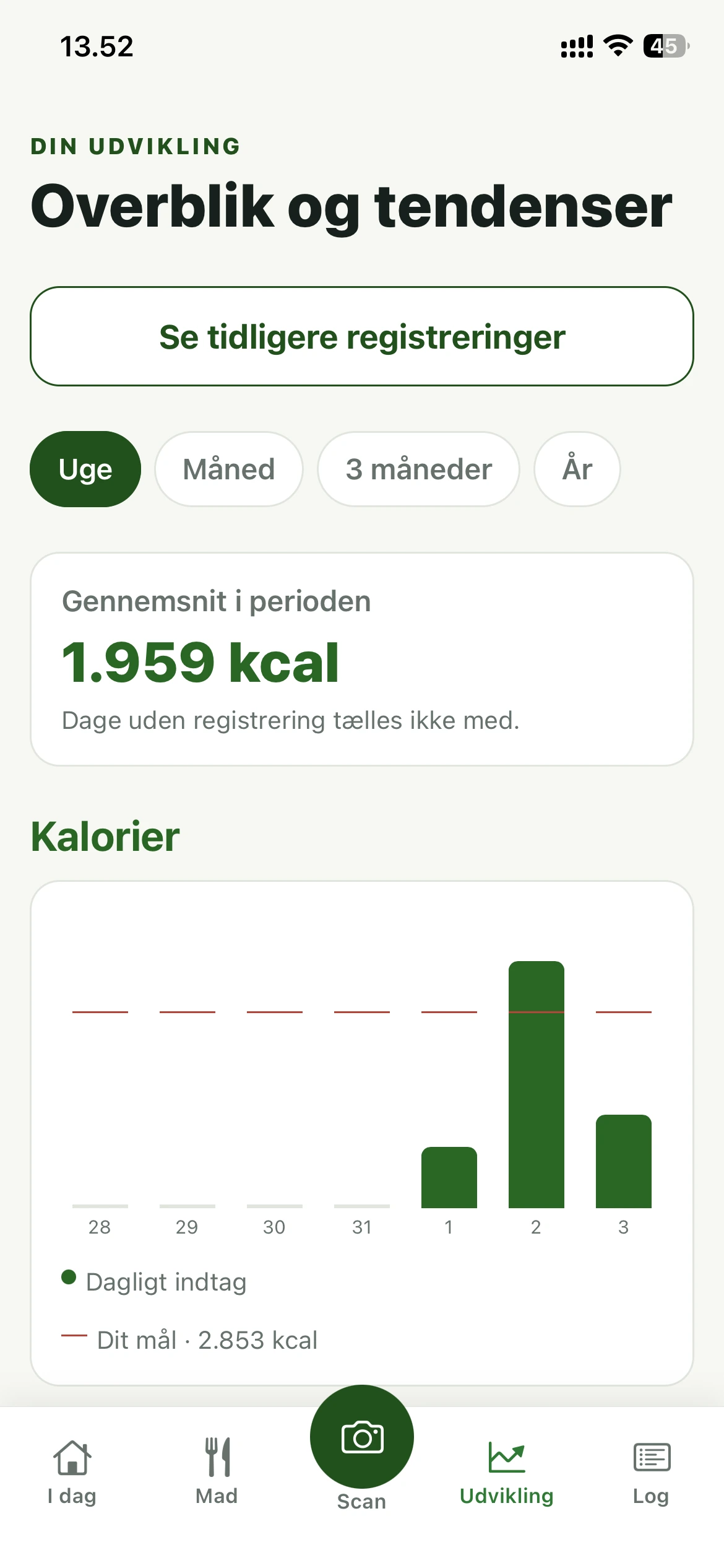 Træningslog og udvikling i MadScan fitness-app
